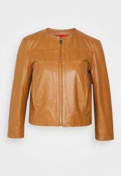 MAX&Co. SQUADRO - Leather Jacket - Hazelnut